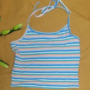 Arizona Jean Company Blue and Pink Striped Camisole